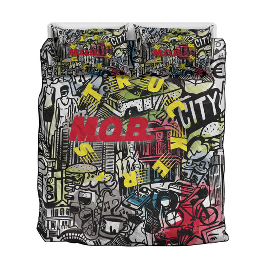 Quilt & Pillow Cases With Edge-wrapping Strips