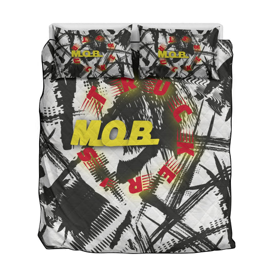 Quilt & Pillow Cases With  Edge-wrapping Strips