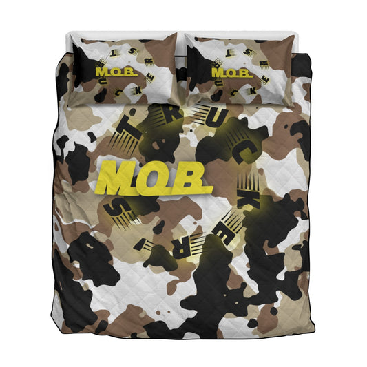 Quilt & Pillow Cases With  Edge-wrapping Strips